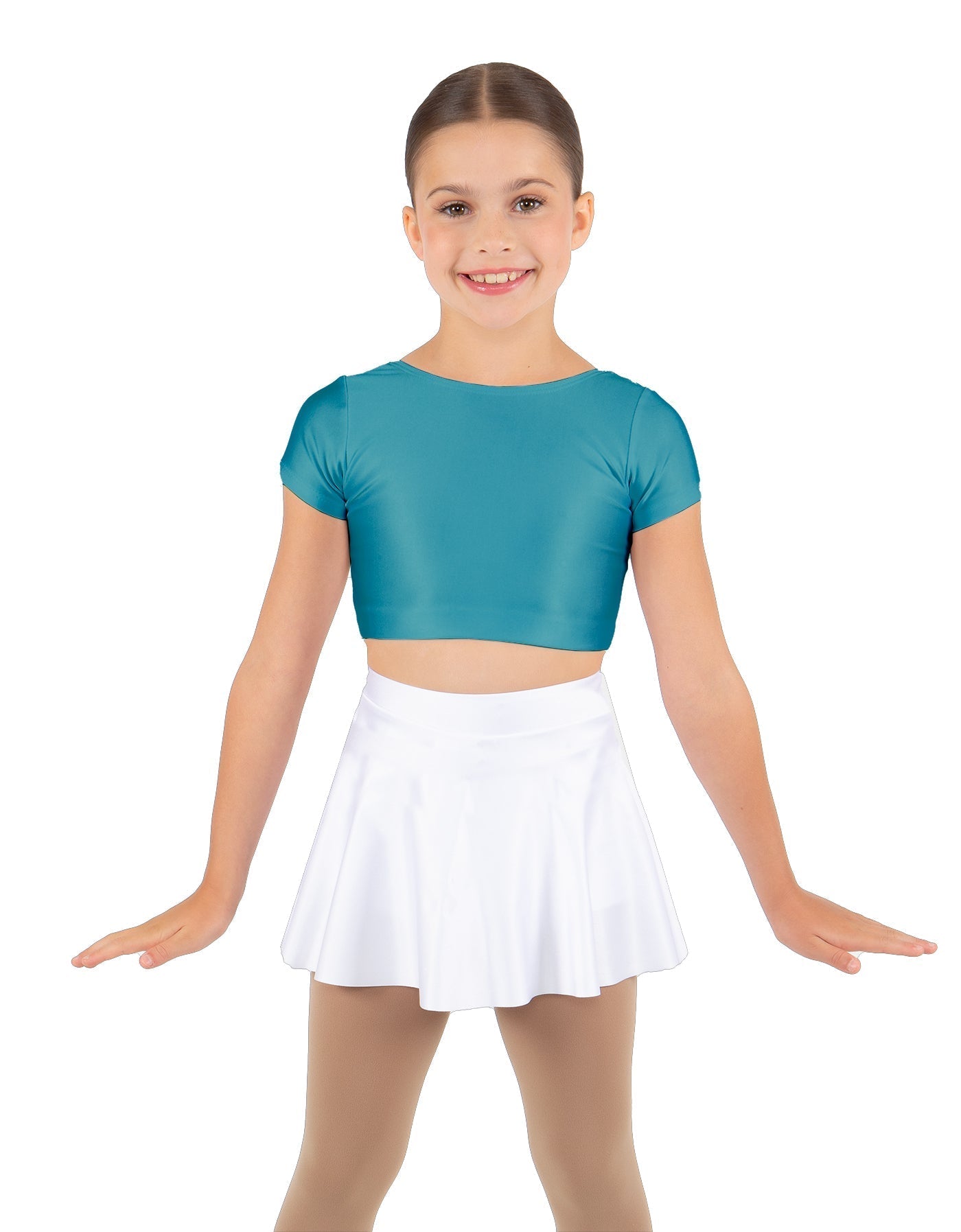 Solid Lycra Cap Sleeve Crop Top