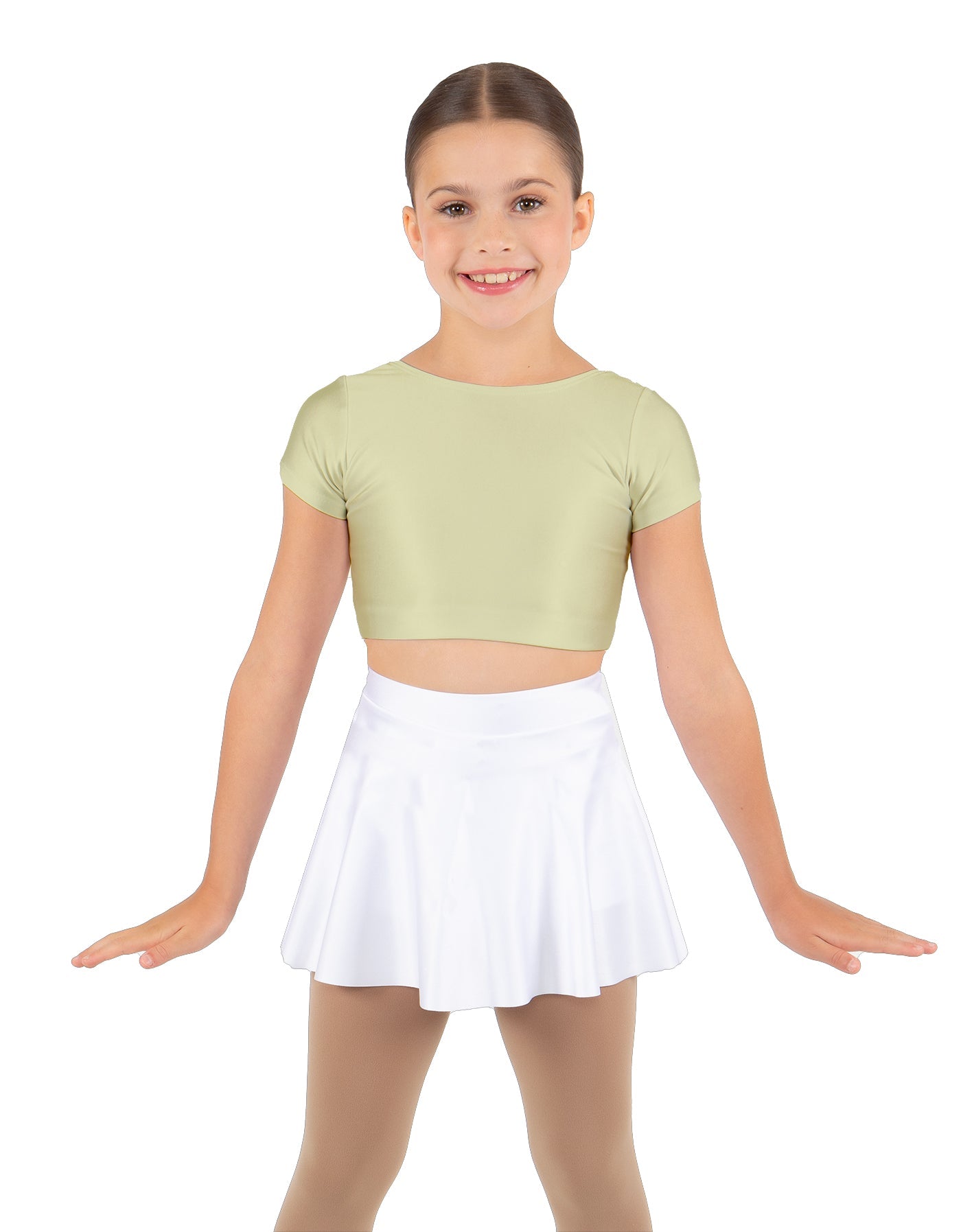 Solid Lycra Cap Sleeve Crop Top