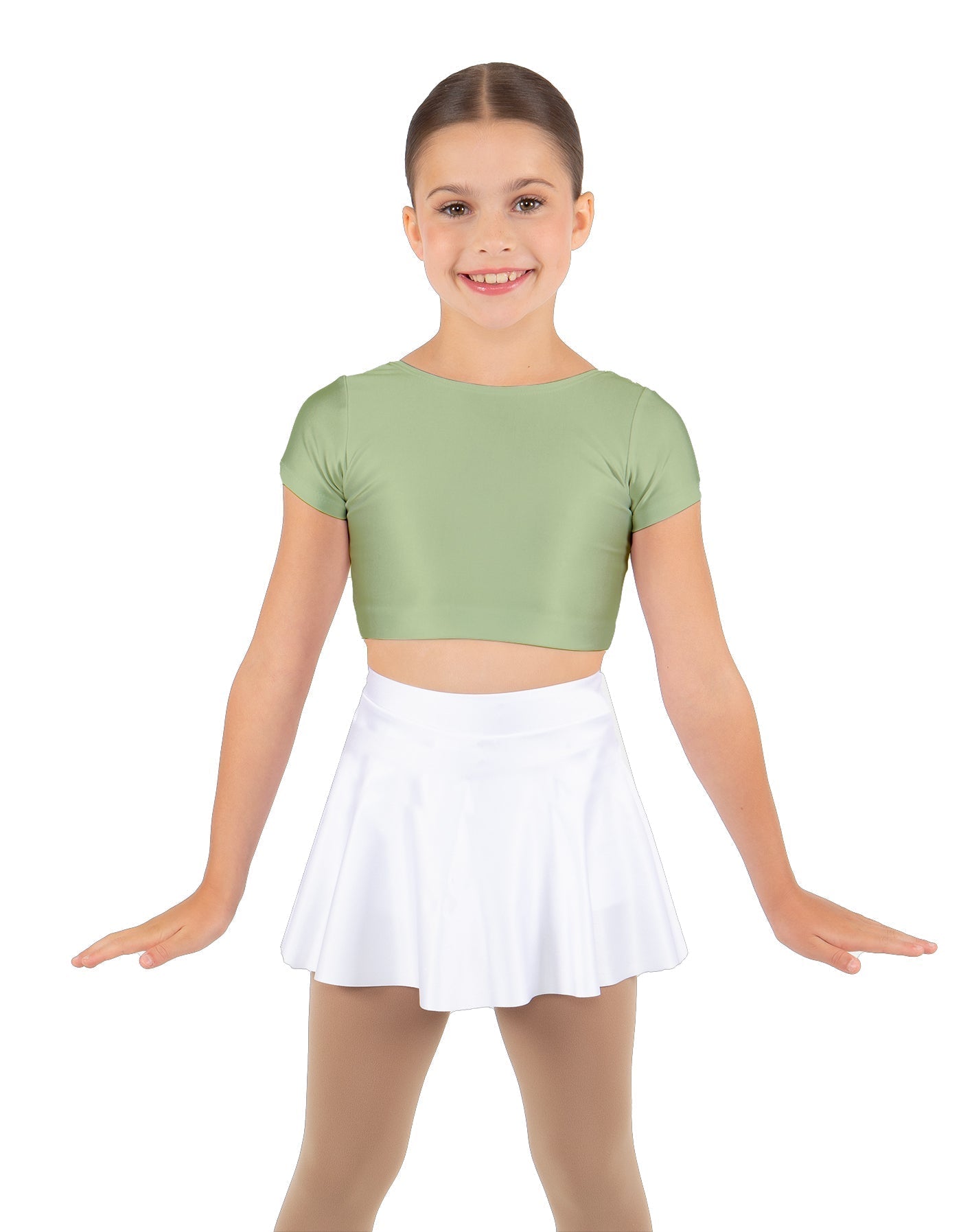 Solid Lycra Cap Sleeve Crop Top