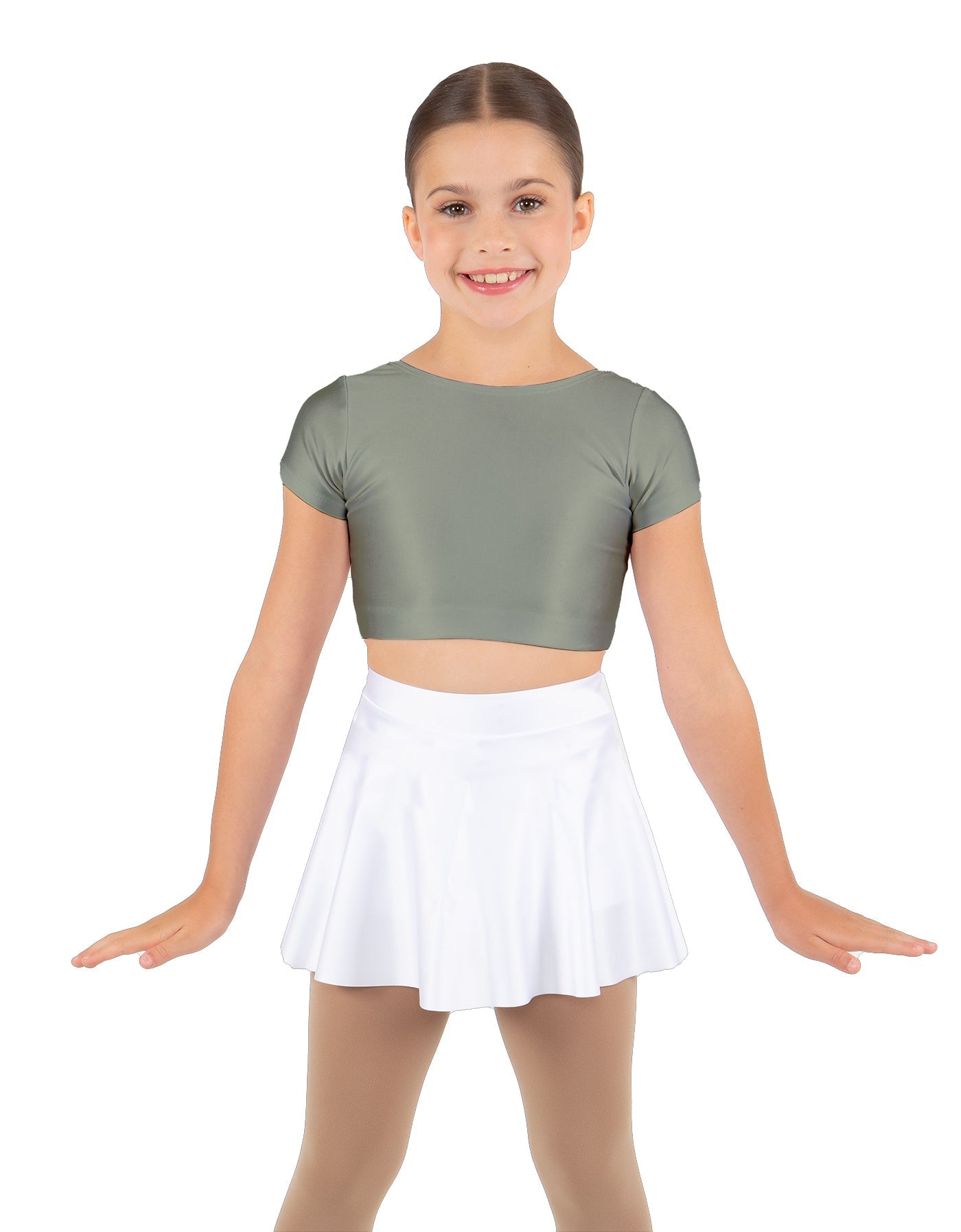 Solid Lycra Cap Sleeve Crop Top