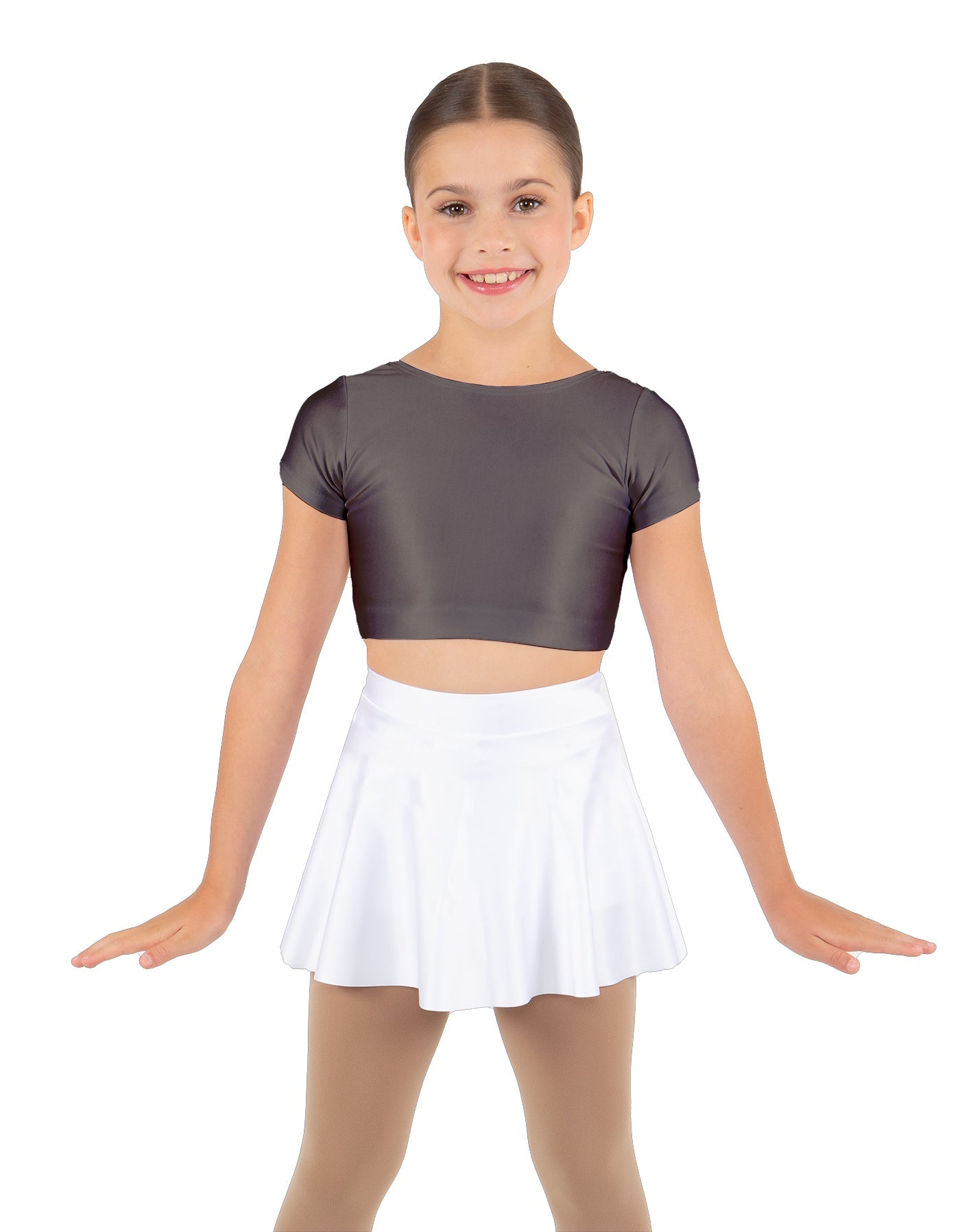 Solid Lycra Cap Sleeve Crop Top