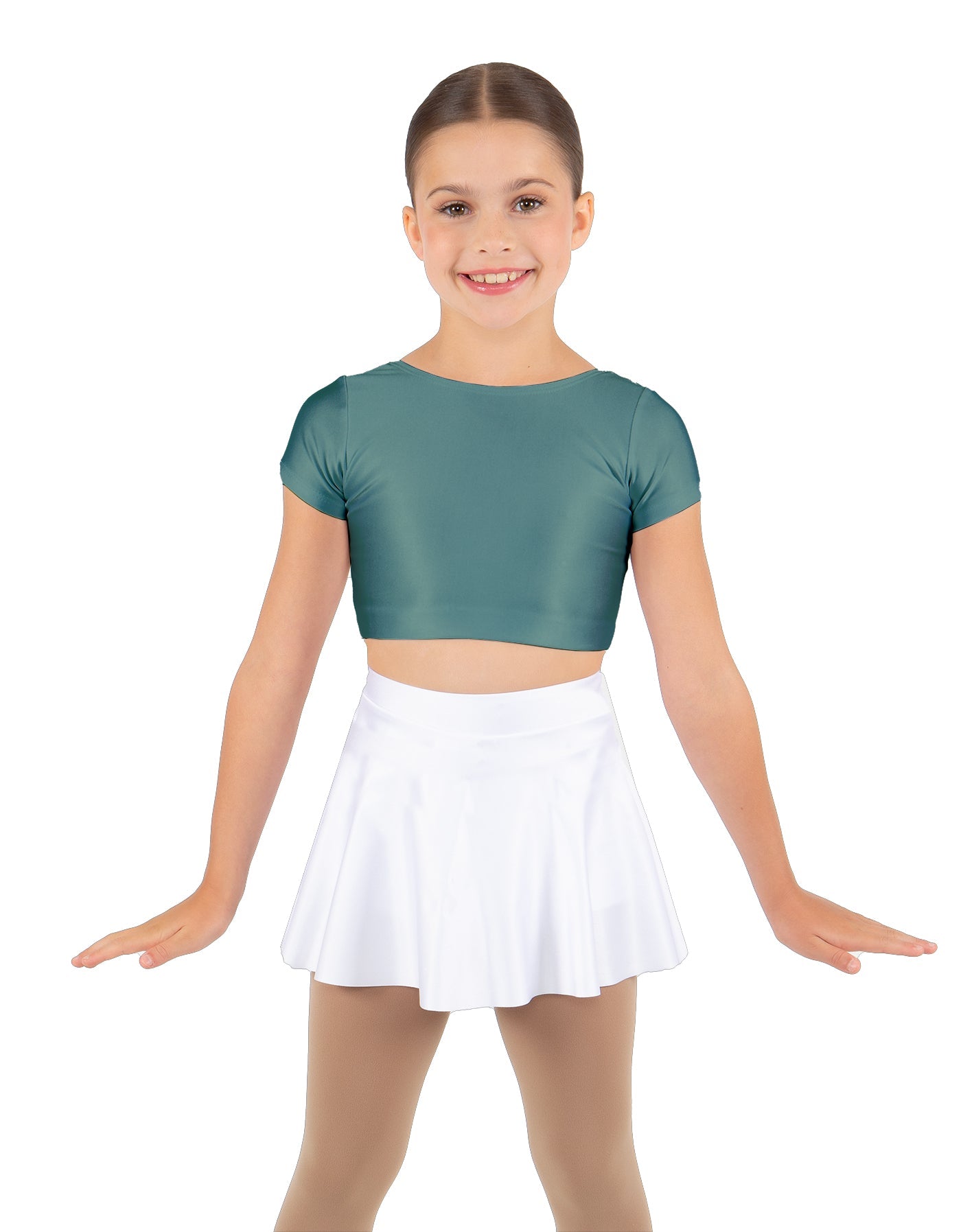 Solid Lycra Cap Sleeve Crop Top