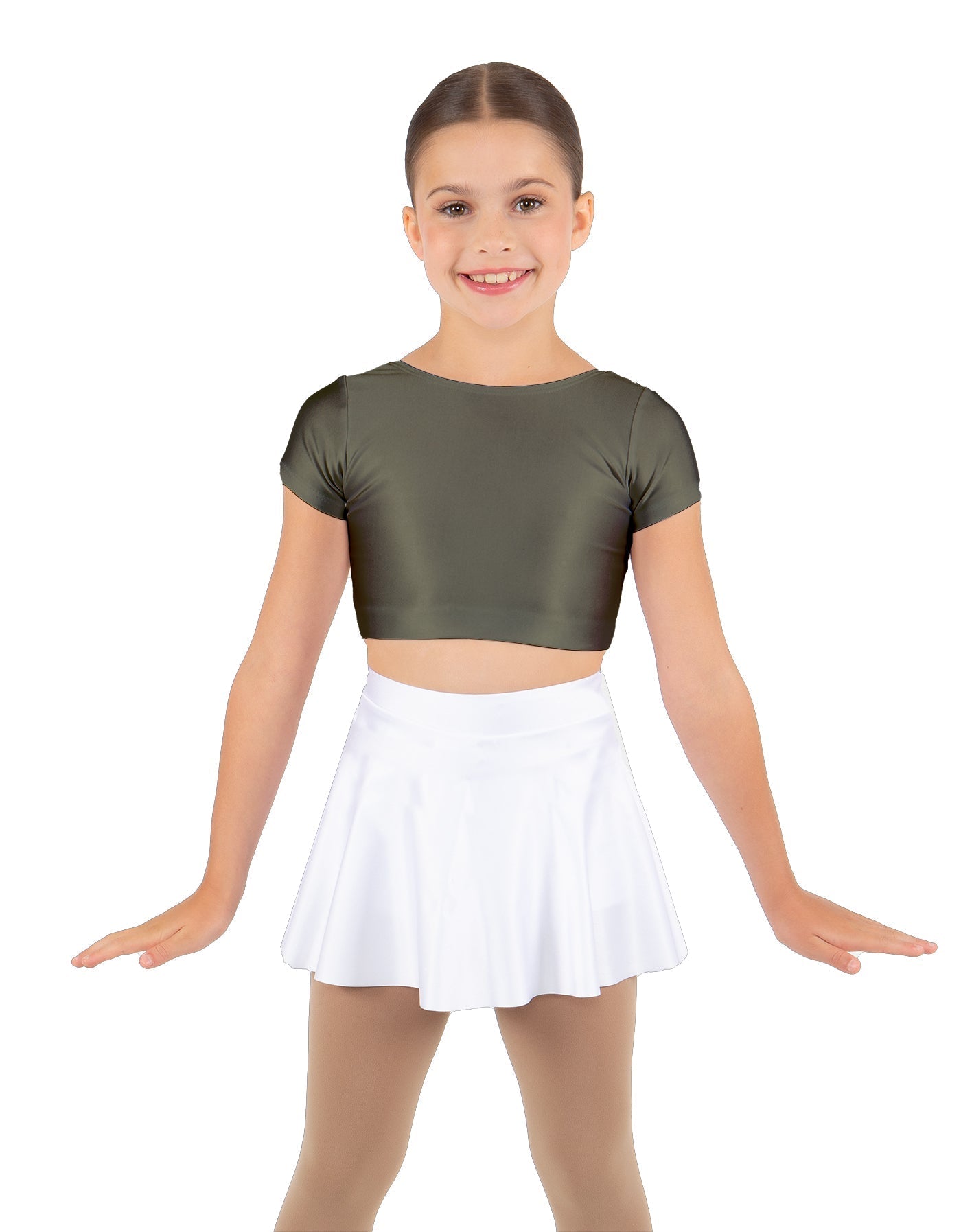 Solid Lycra Cap Sleeve Crop Top