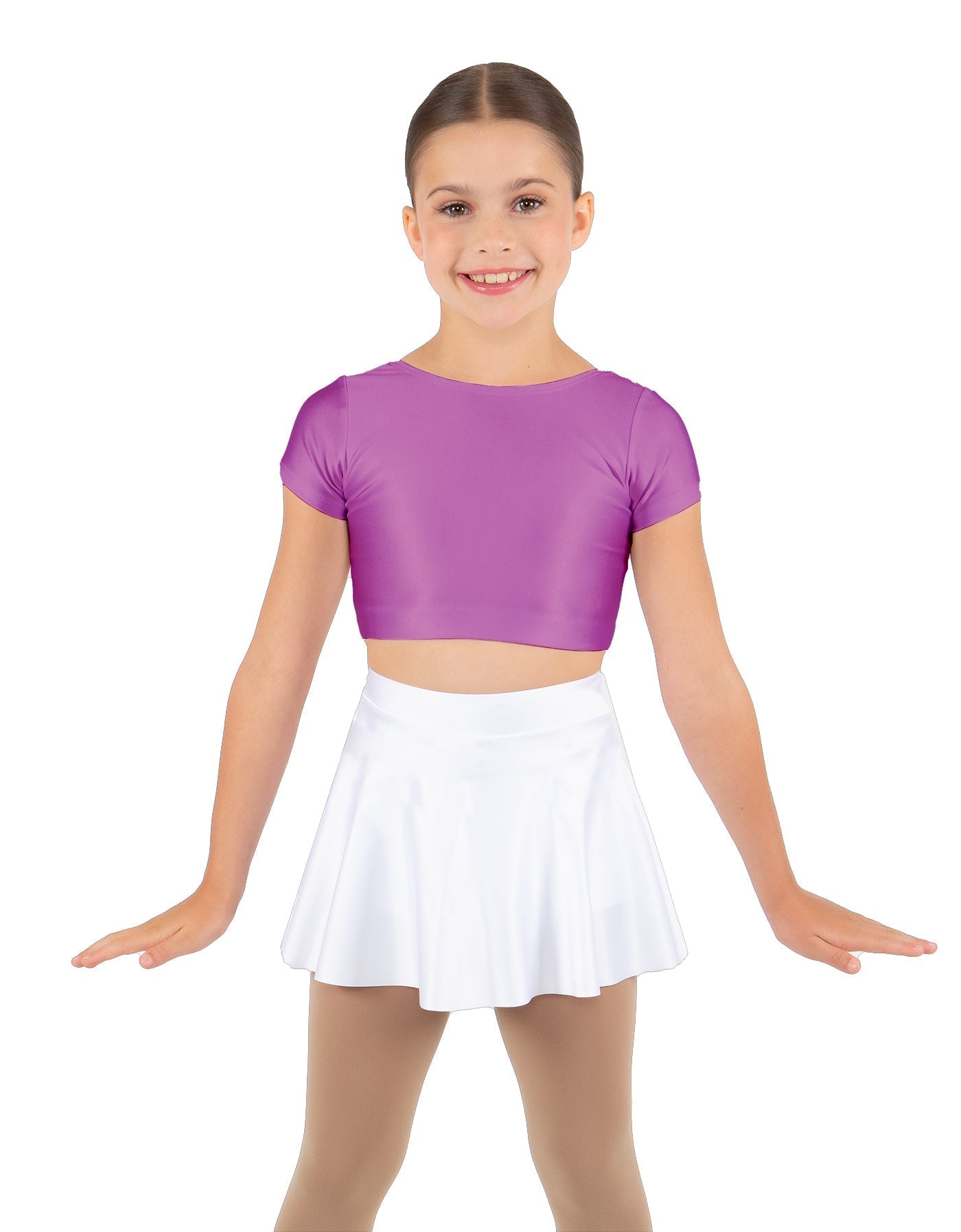 Solid Lycra Cap Sleeve Crop Top
