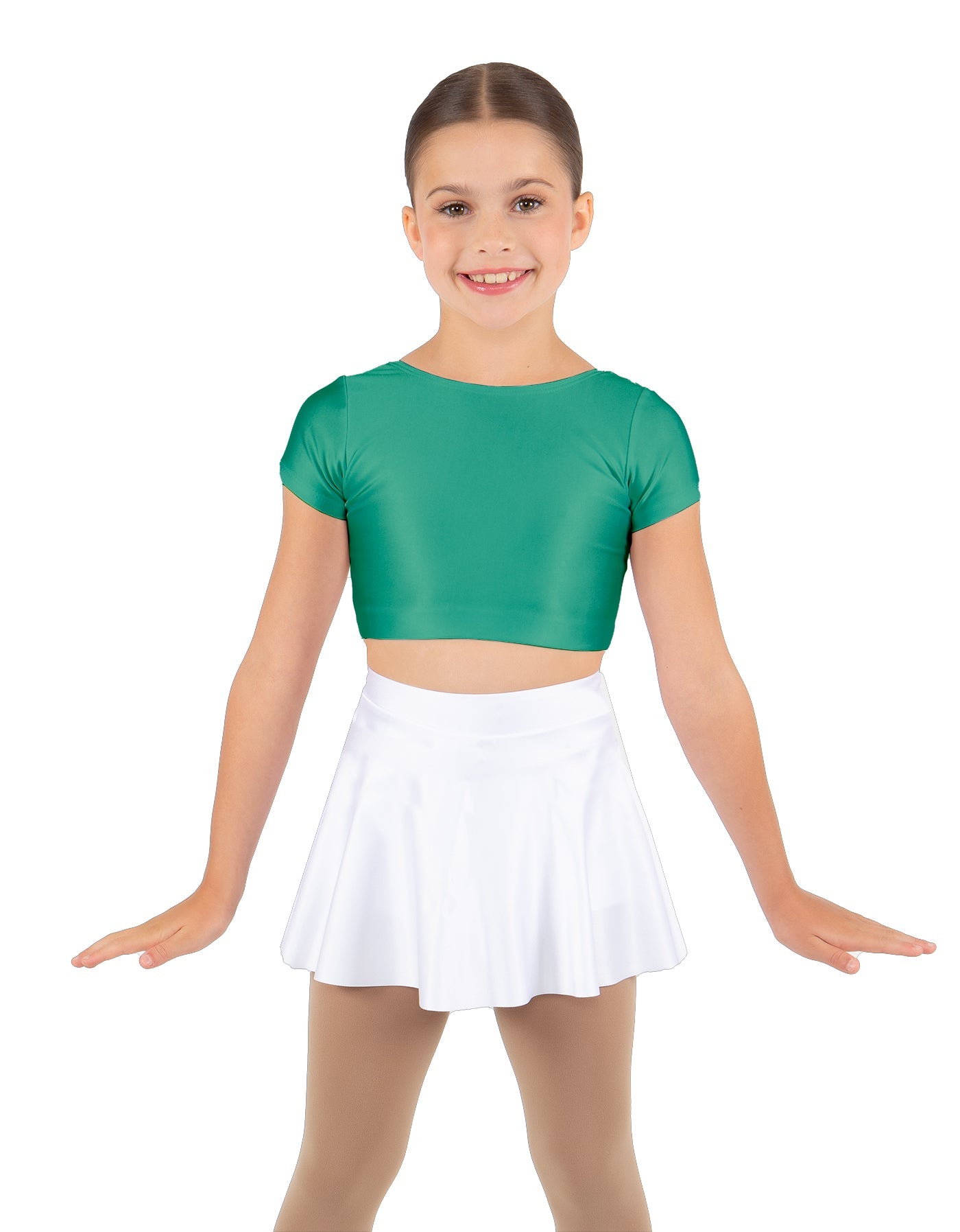 Solid Lycra Cap Sleeve Crop Top