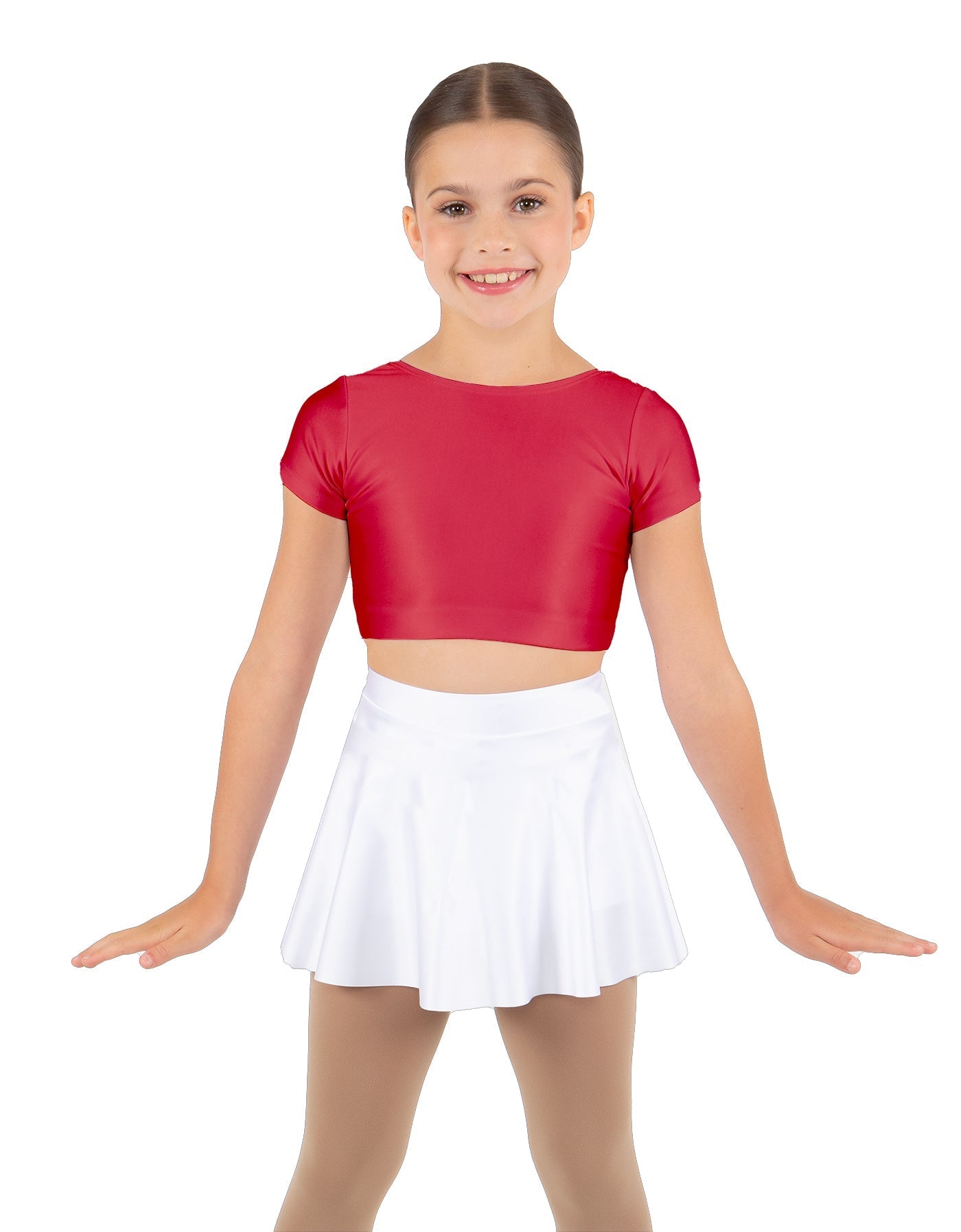 Solid Lycra Cap Sleeve Crop Top