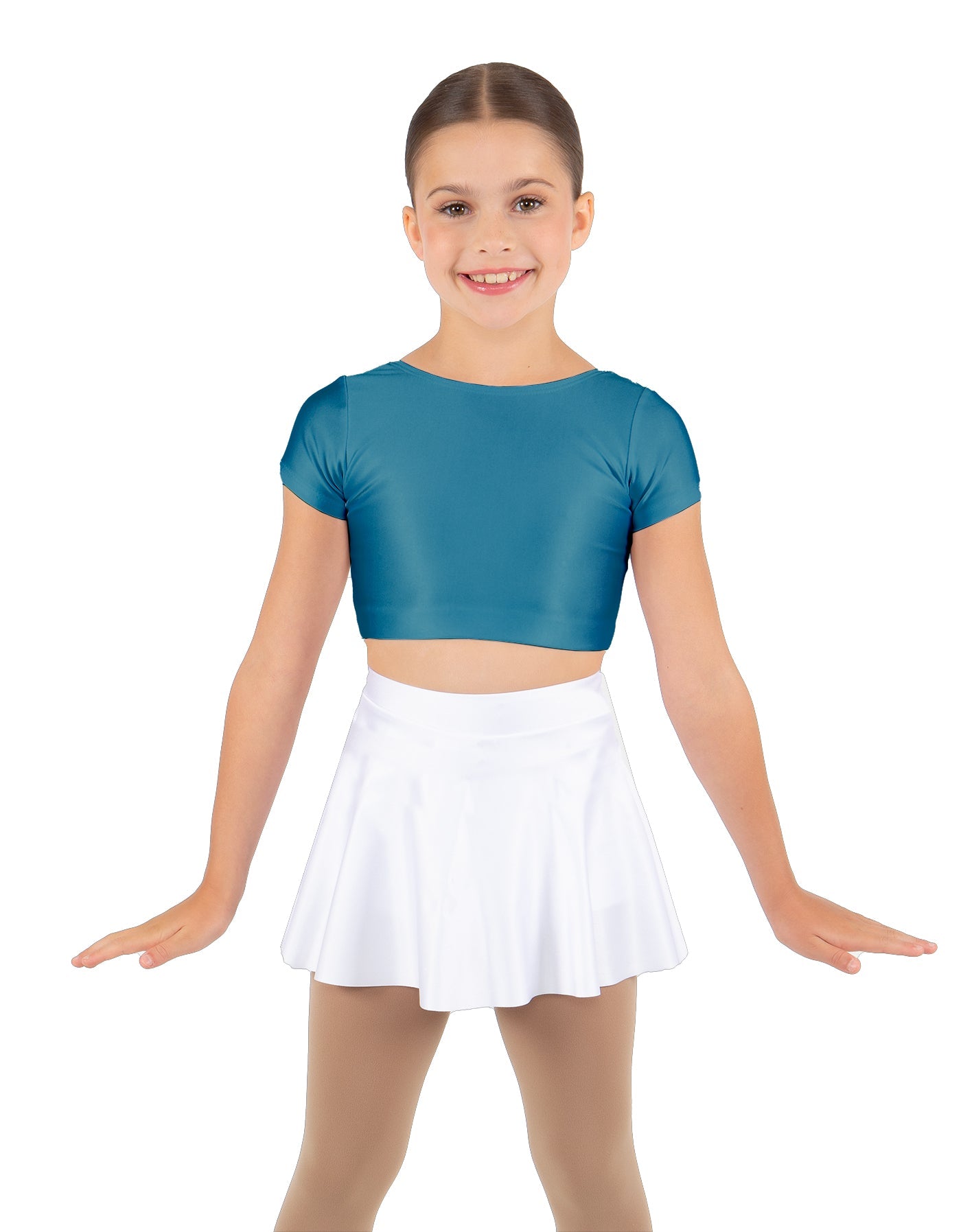 Solid Lycra Cap Sleeve Crop Top
