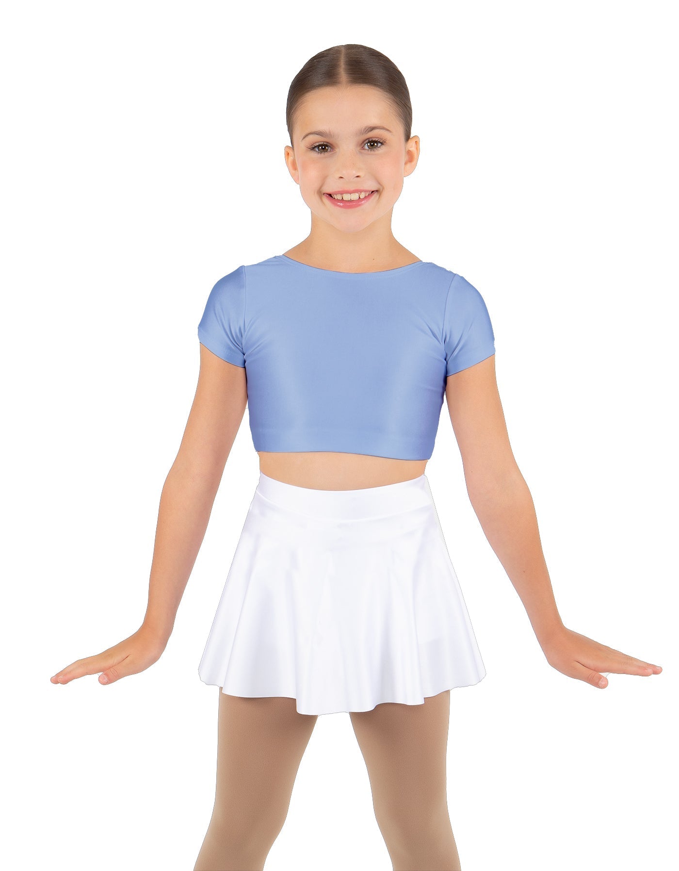 Solid Lycra Cap Sleeve Crop Top