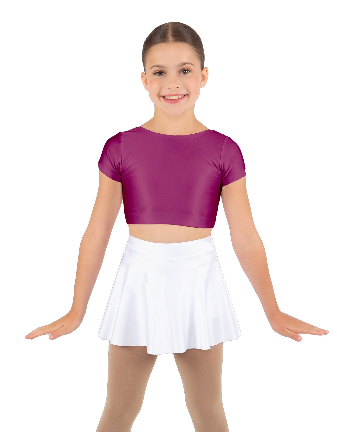 Solid Lycra Cap Sleeve Crop Top