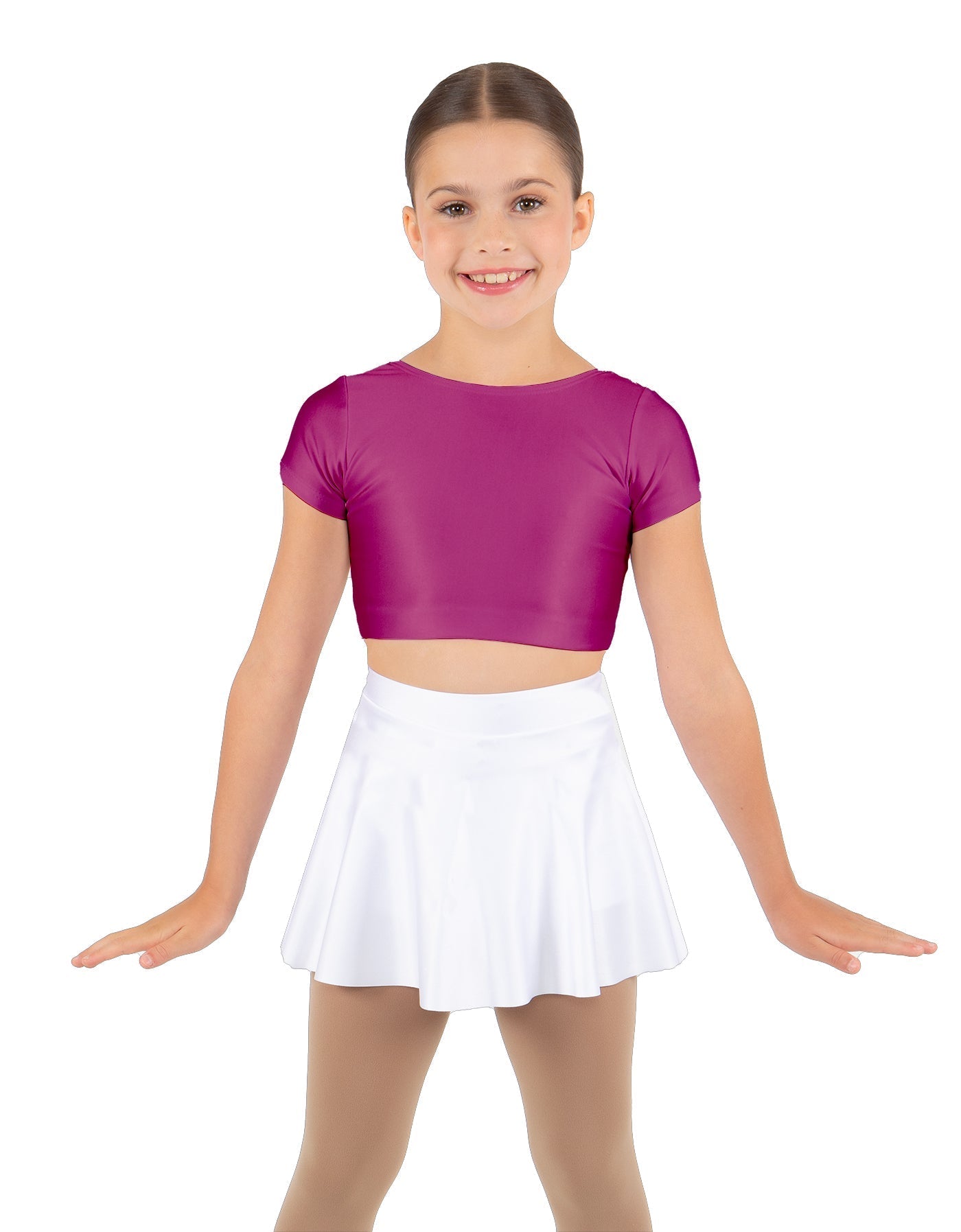 Solid Lycra Cap Sleeve Crop Top
