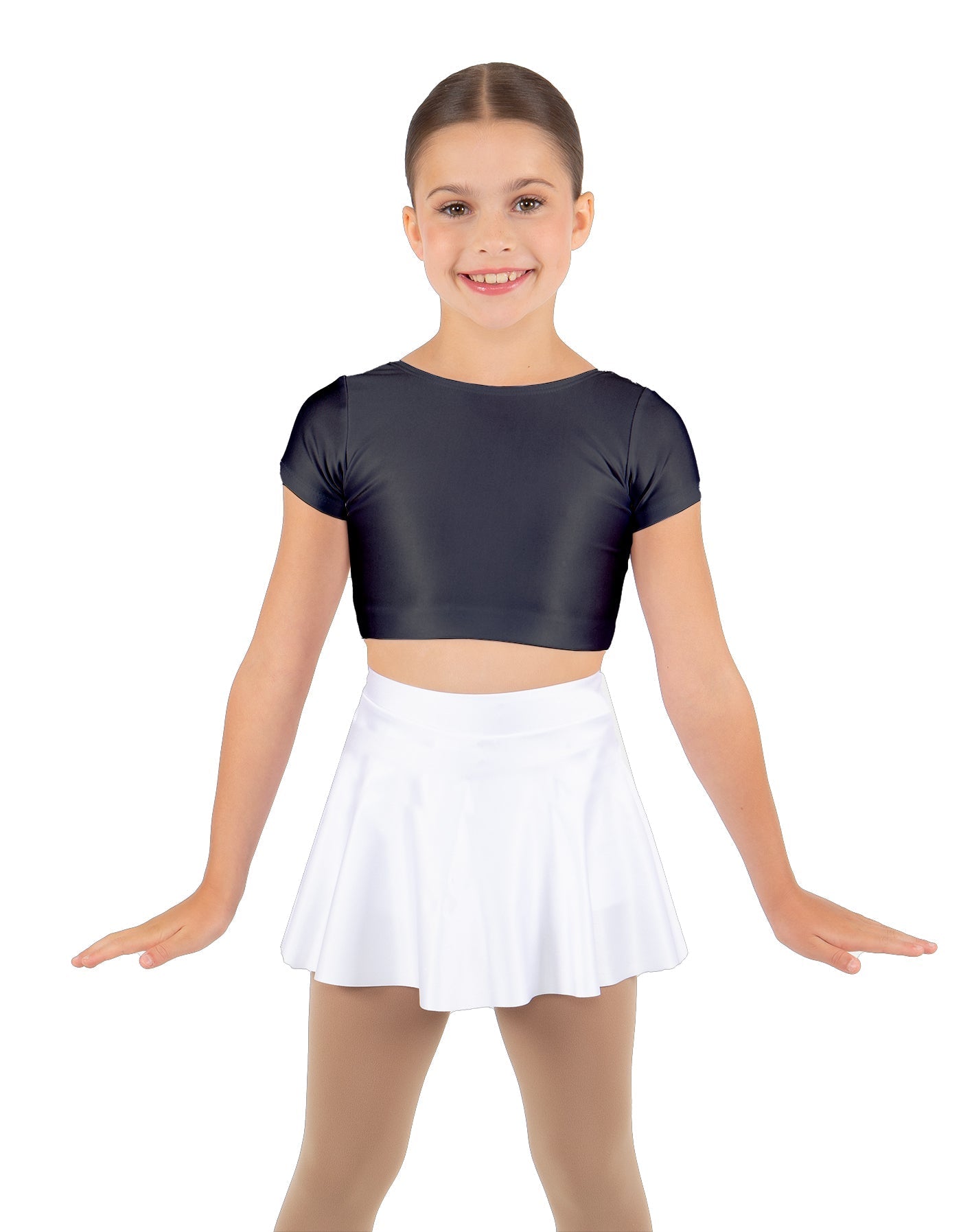 Solid Lycra Cap Sleeve Crop Top