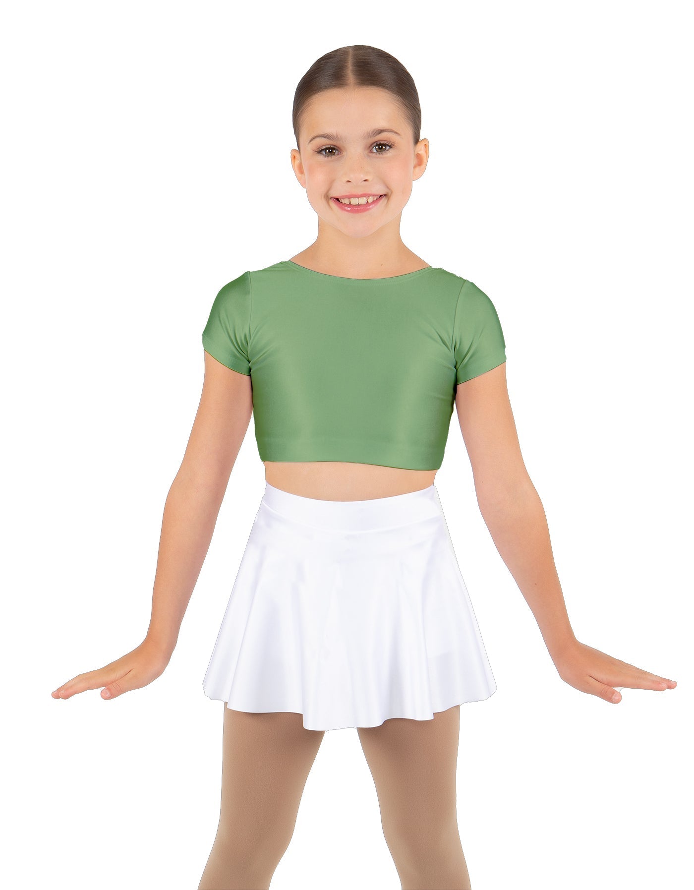 Solid Lycra Cap Sleeve Crop Top