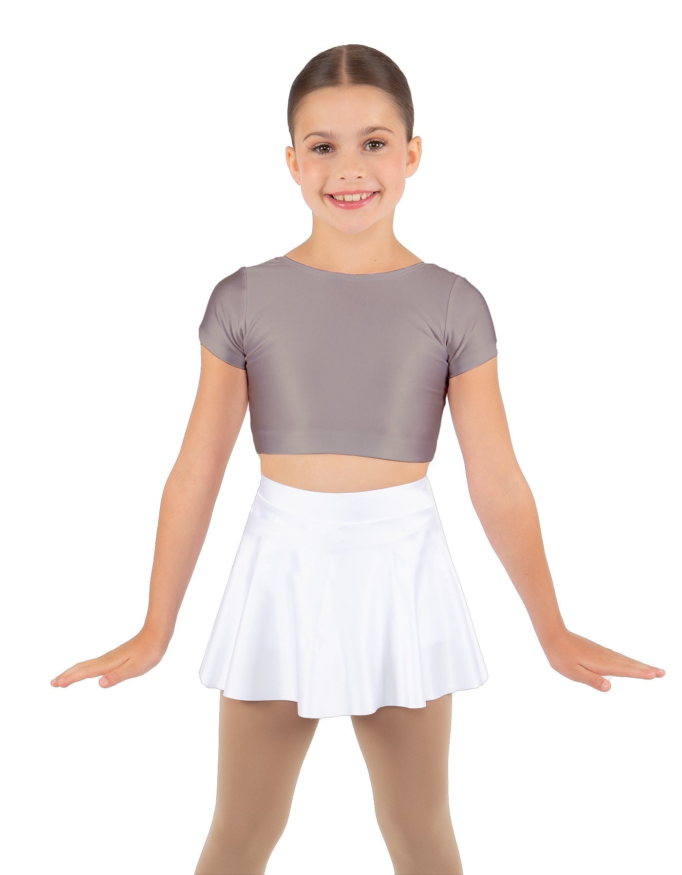 Solid Lycra Cap Sleeve Crop Top