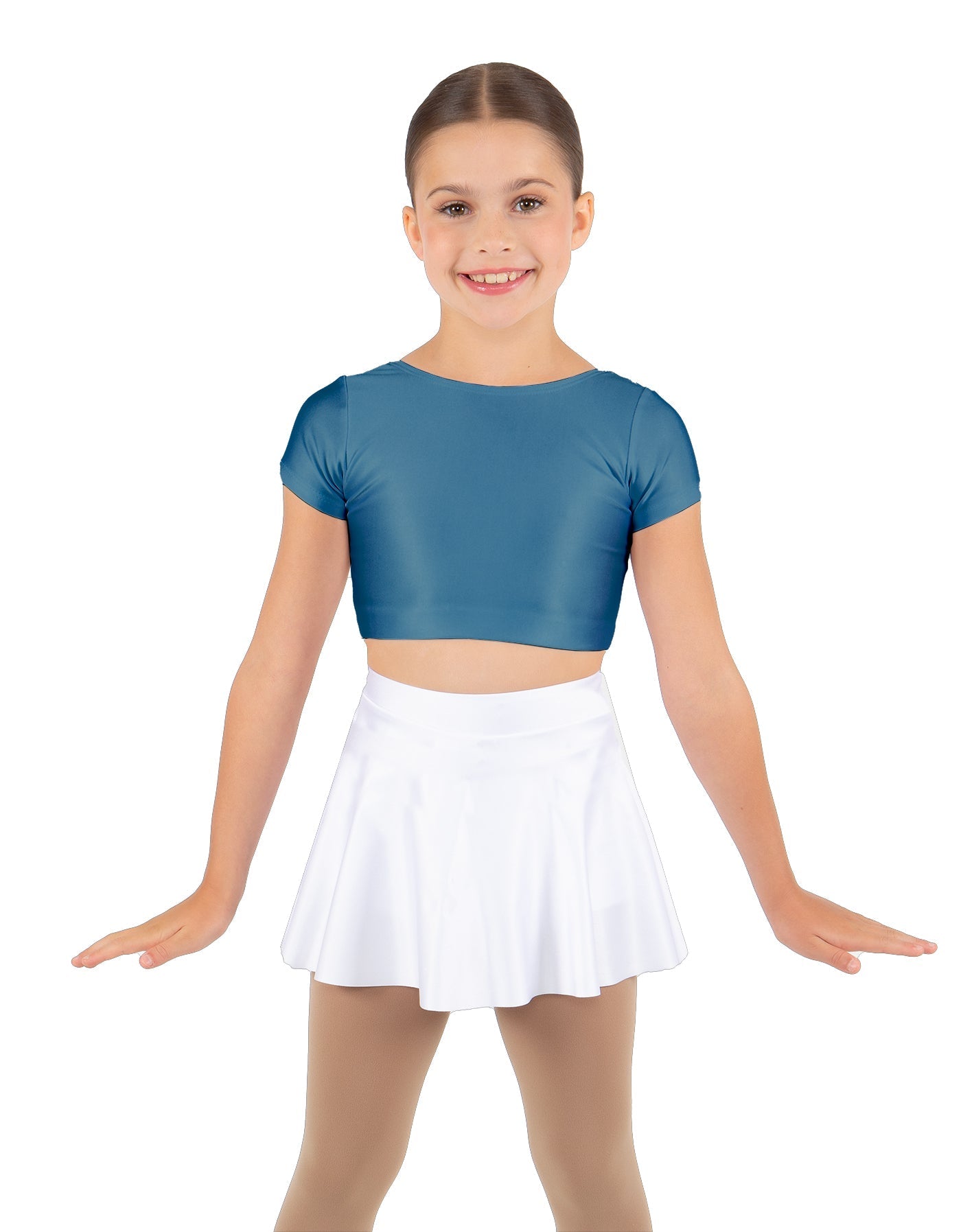 Solid Lycra Cap Sleeve Crop Top