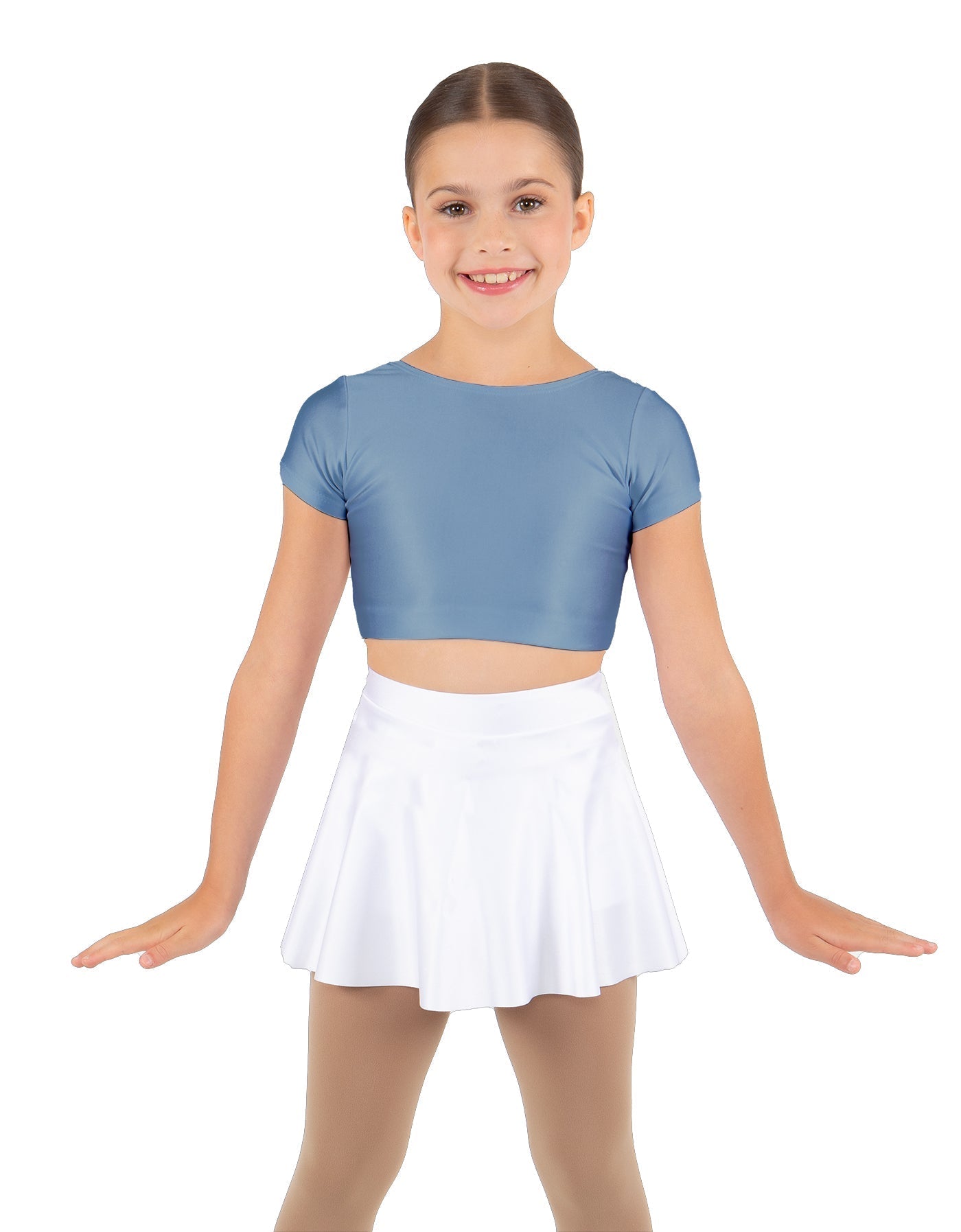 Solid Lycra Cap Sleeve Crop Top