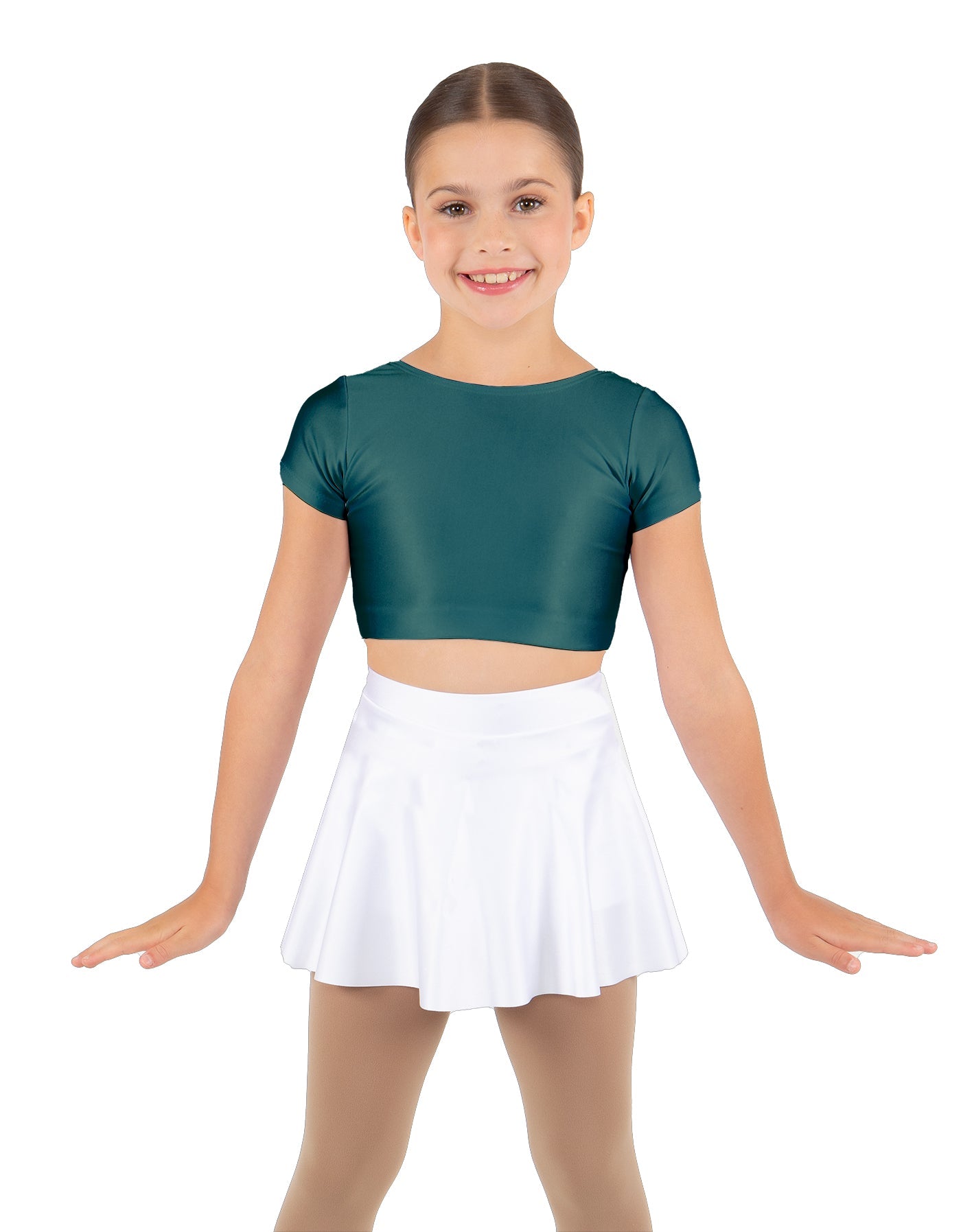 Solid Lycra Cap Sleeve Crop Top