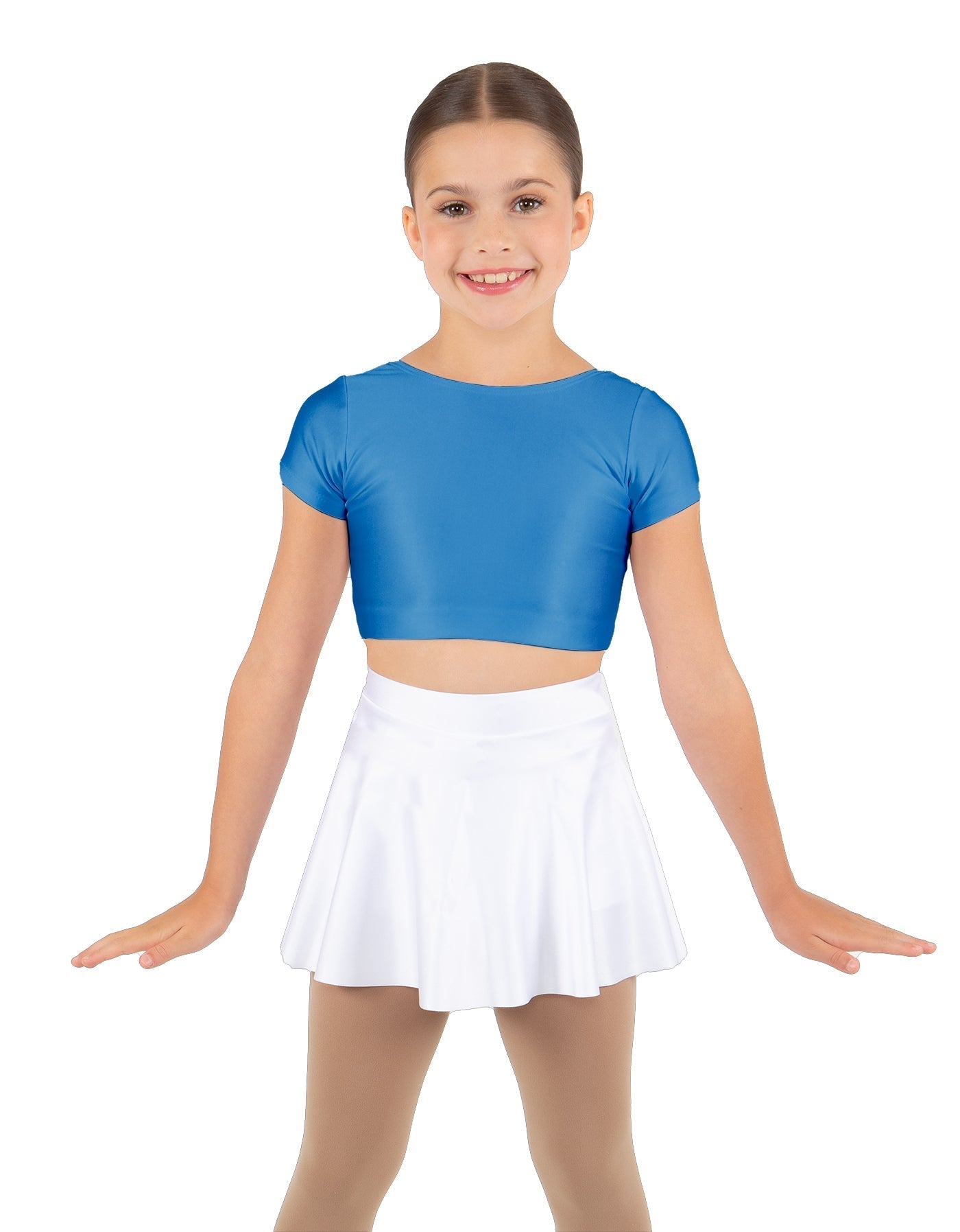 Solid Lycra Cap Sleeve Crop Top