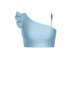Solid Lycra One Shoulder Crop Top With Gather Sleeve