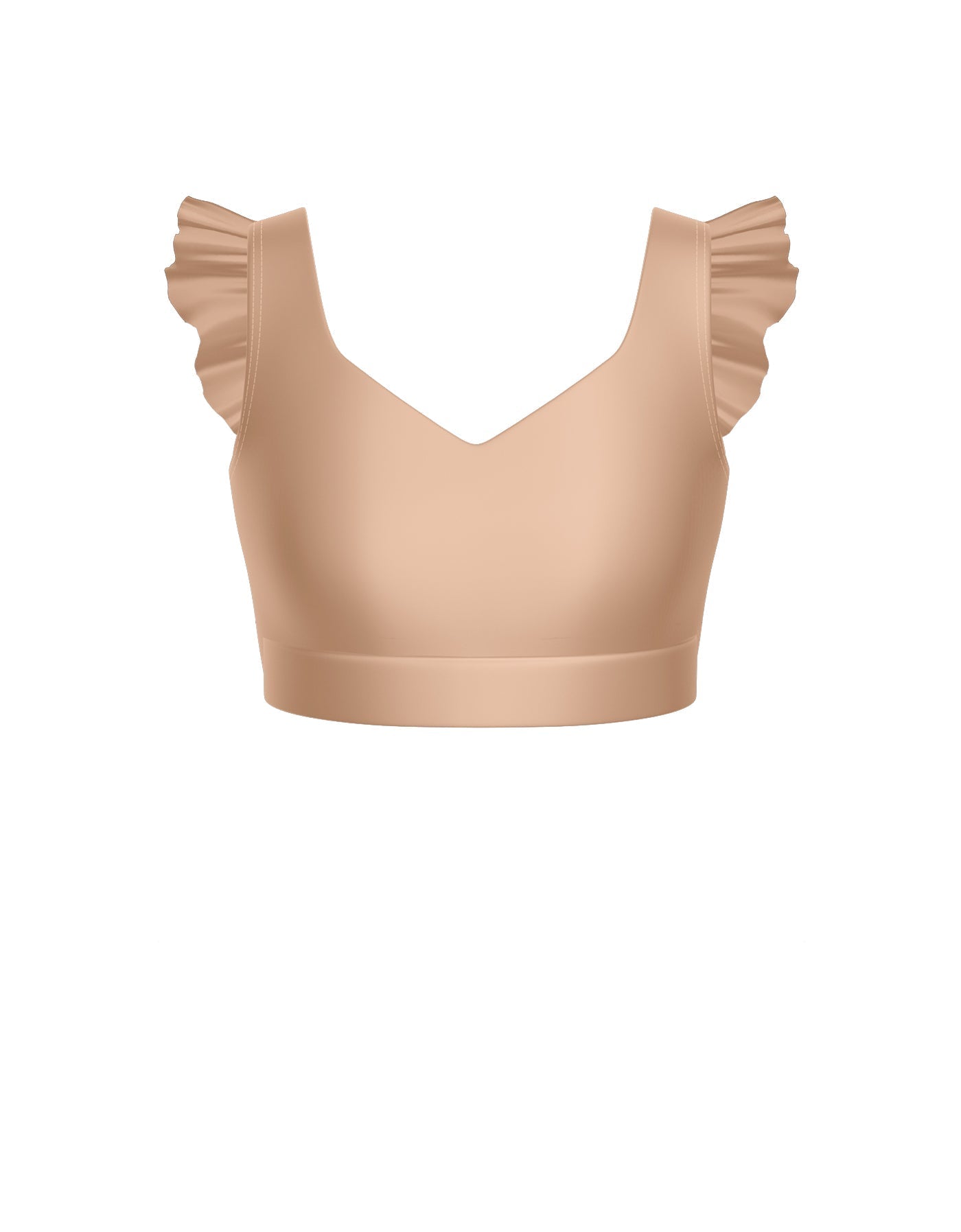 Solid Lycra Sweetheart Crop Top Gather Sleeve