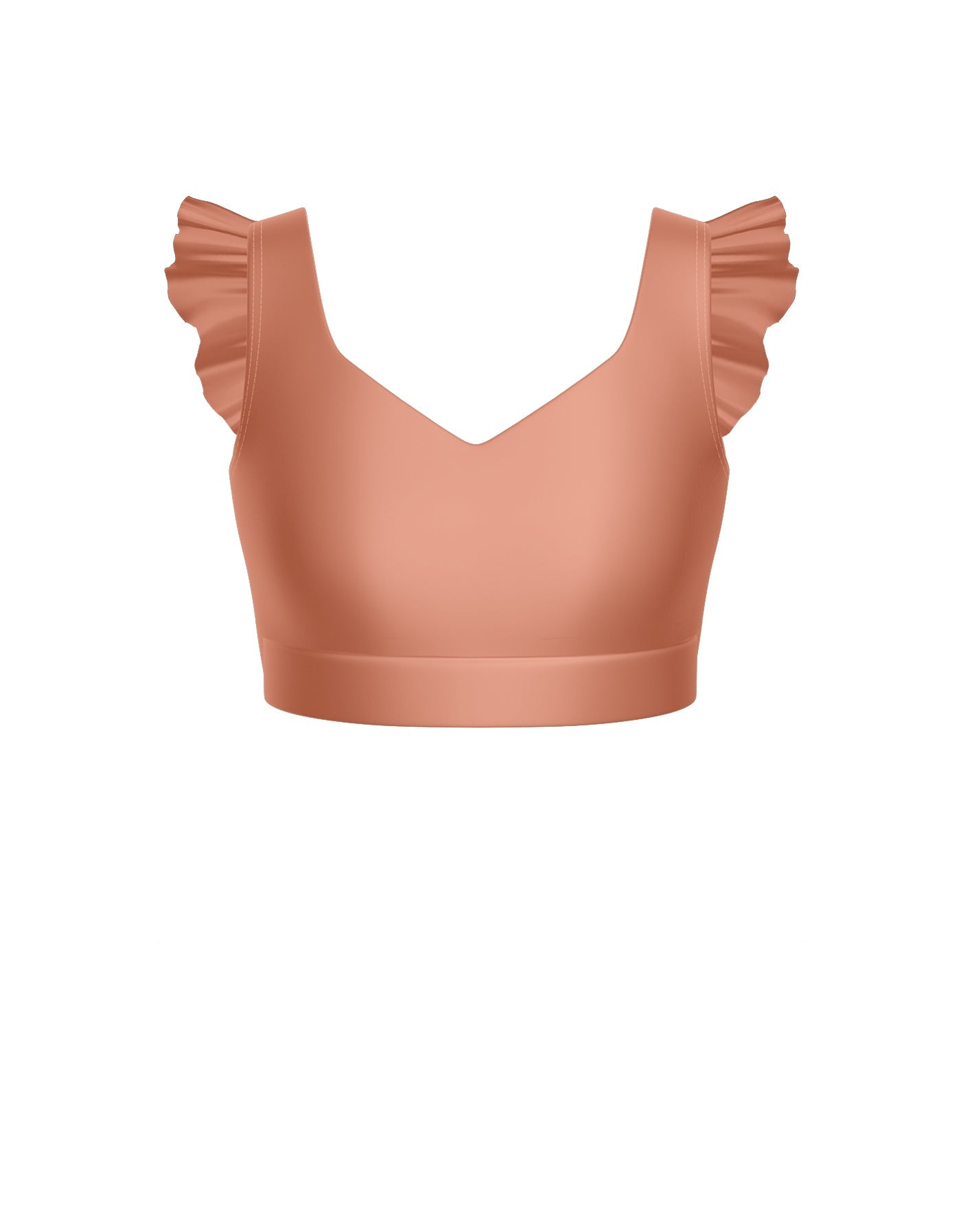 Solid Lycra Sweetheart Crop Top Gather Sleeve