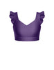 Solid Lycra Sweetheart Crop Top Gather Sleeve