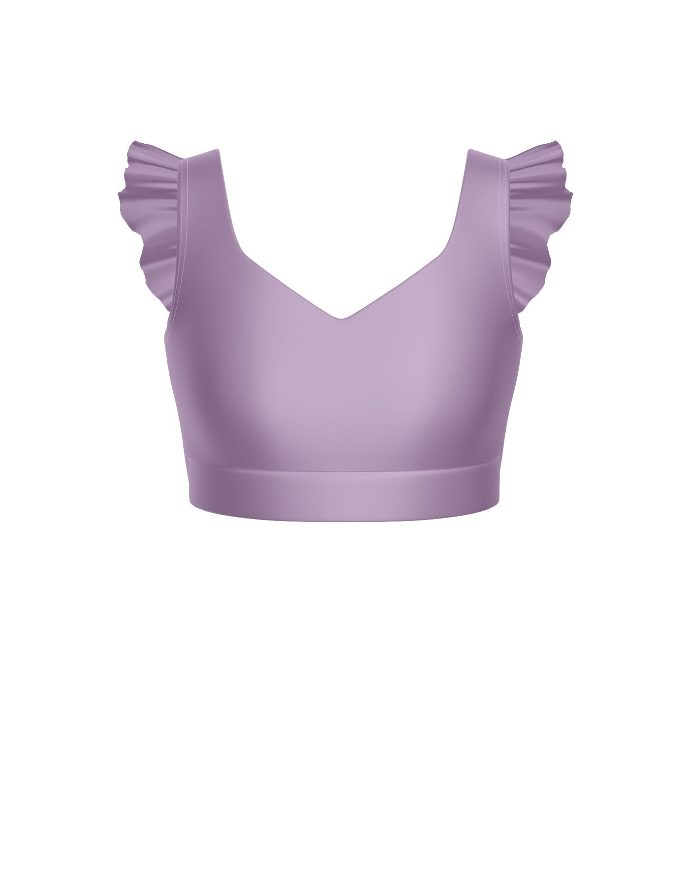 Solid Lycra Sweetheart Crop Top Gather Sleeve