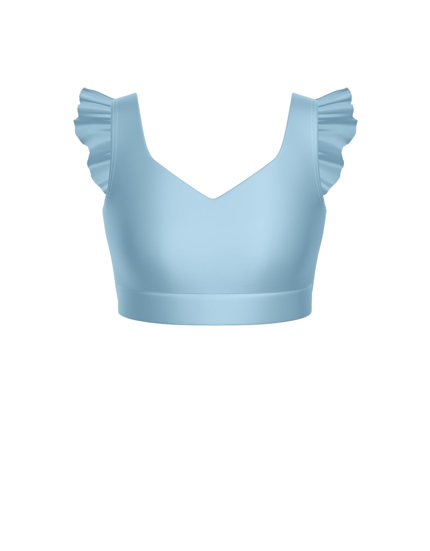 Solid Lycra Sweetheart Crop Top Gather Sleeve