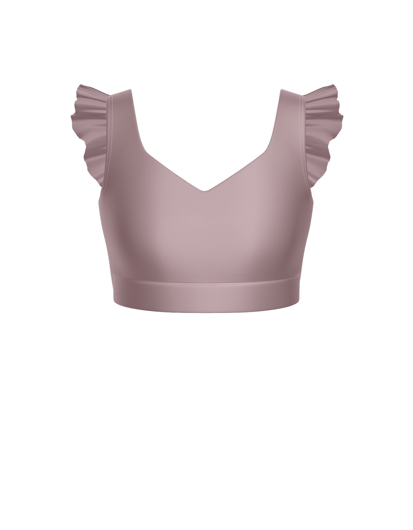 Solid Lycra Sweetheart Crop Top Gather Sleeve