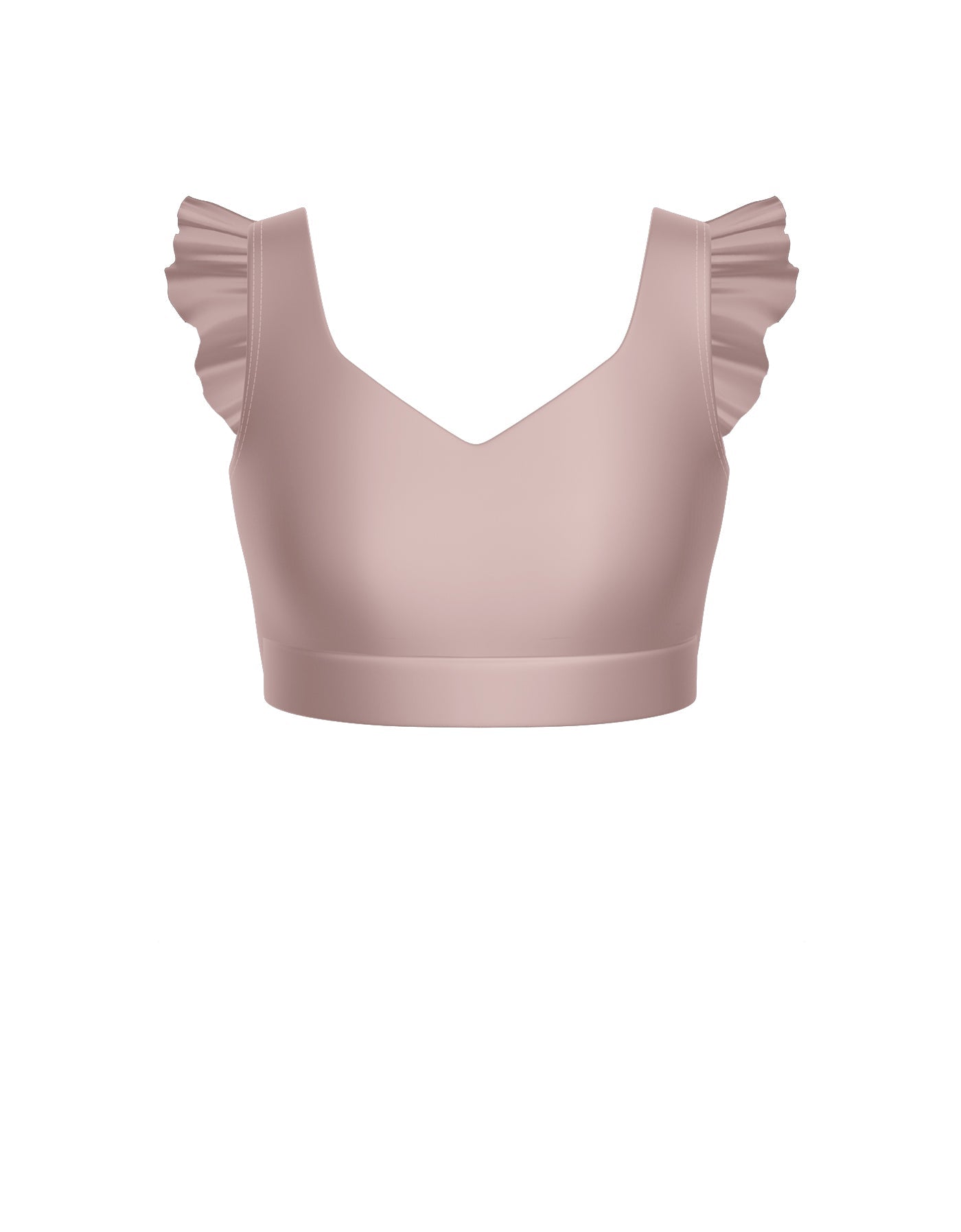Solid Lycra Sweetheart Crop Top Gather Sleeve
