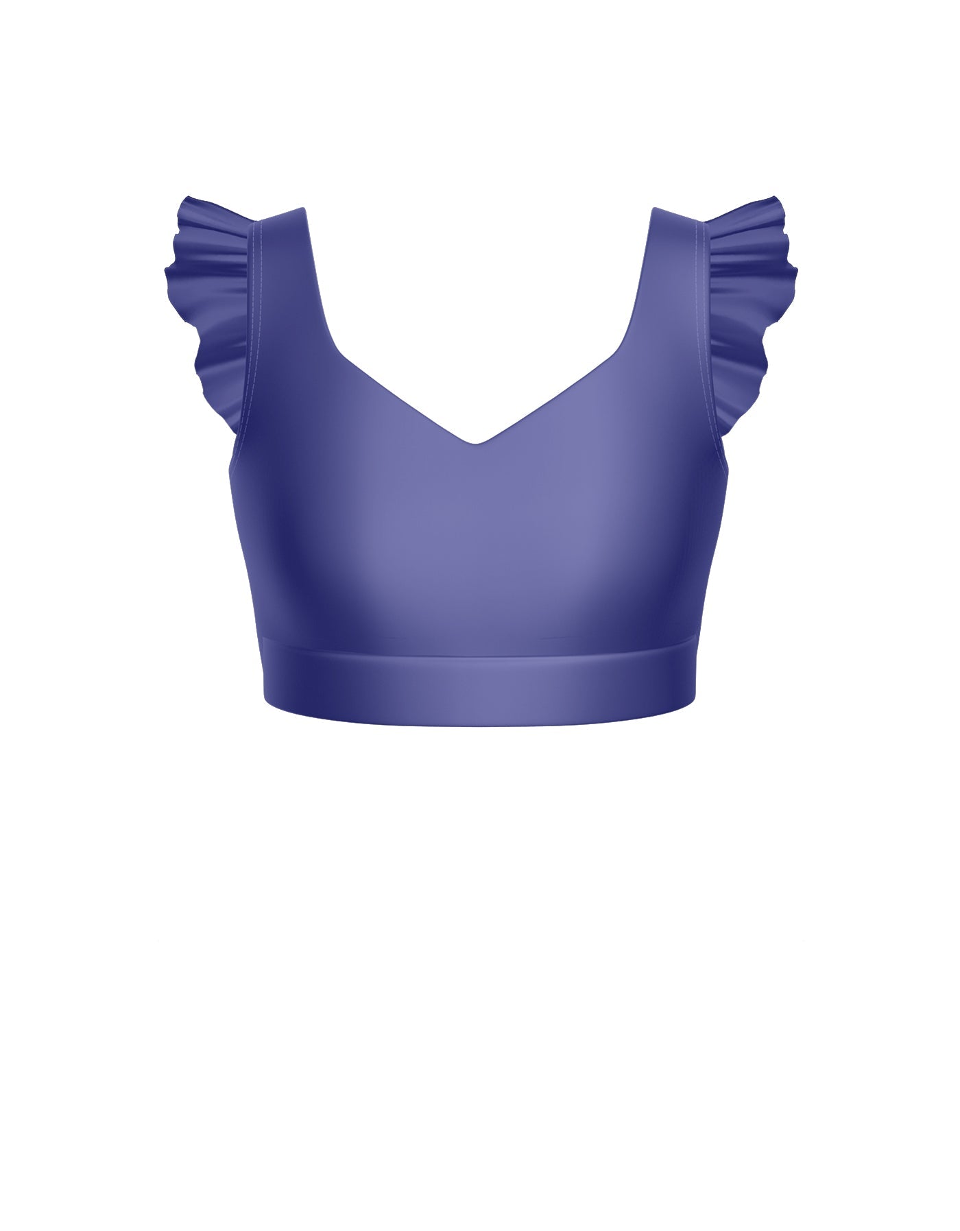 Solid Lycra Sweetheart Crop Top Gather Sleeve