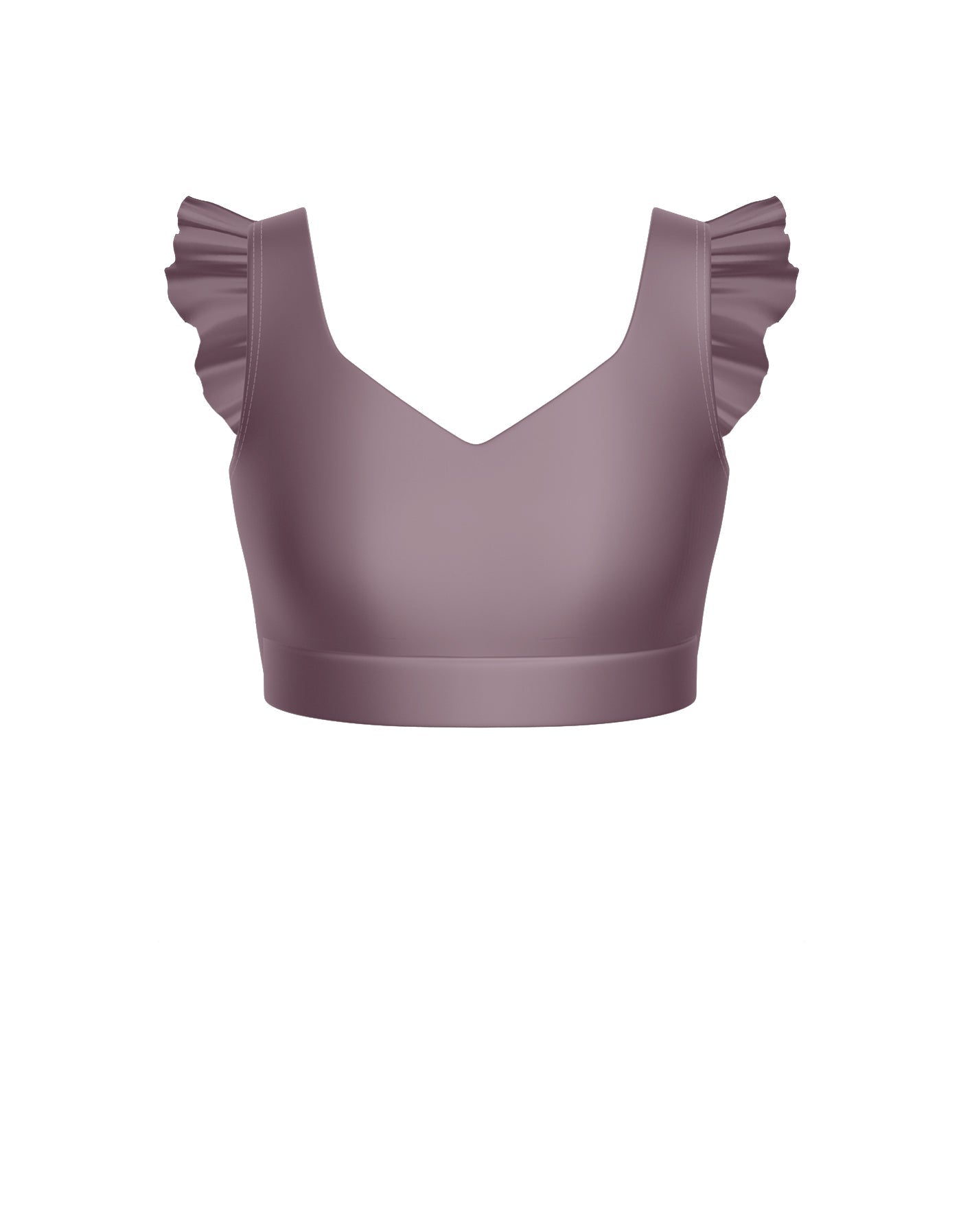 Solid Lycra Sweetheart Crop Top Gather Sleeve
