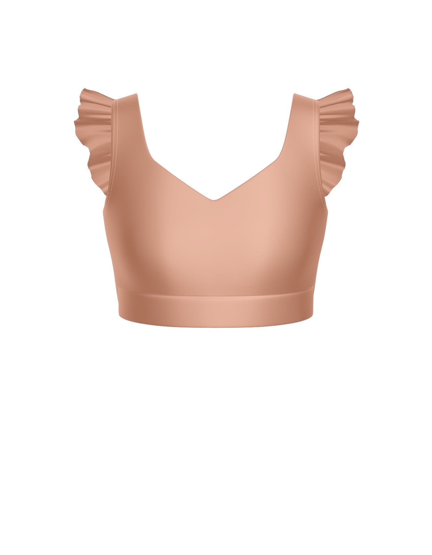 Solid Lycra Sweetheart Crop Top Gather Sleeve