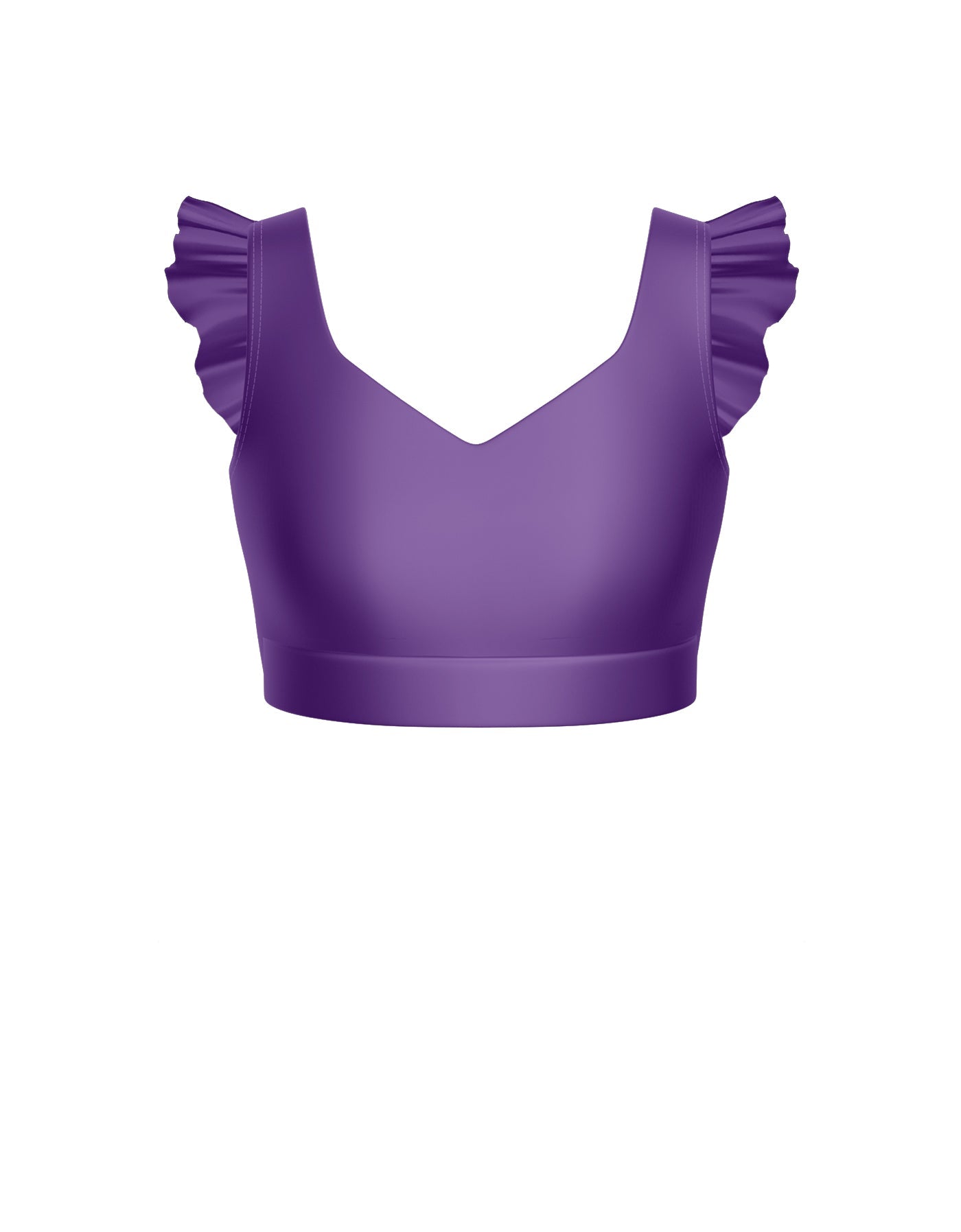Solid Lycra Sweetheart Crop Top Gather Sleeve