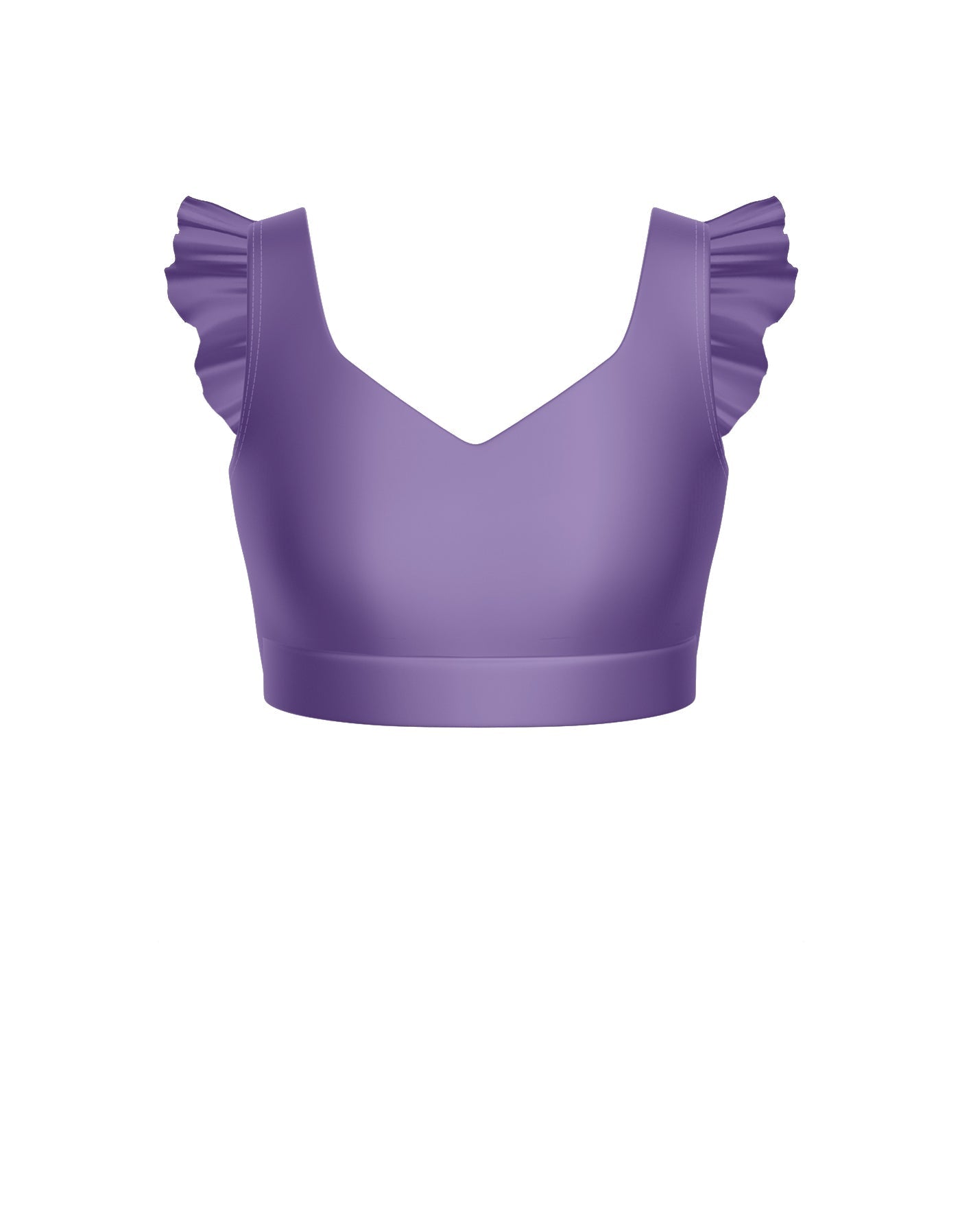Solid Lycra Sweetheart Crop Top Gather Sleeve