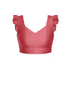 Solid Lycra Sweetheart Crop Top Gather Sleeve