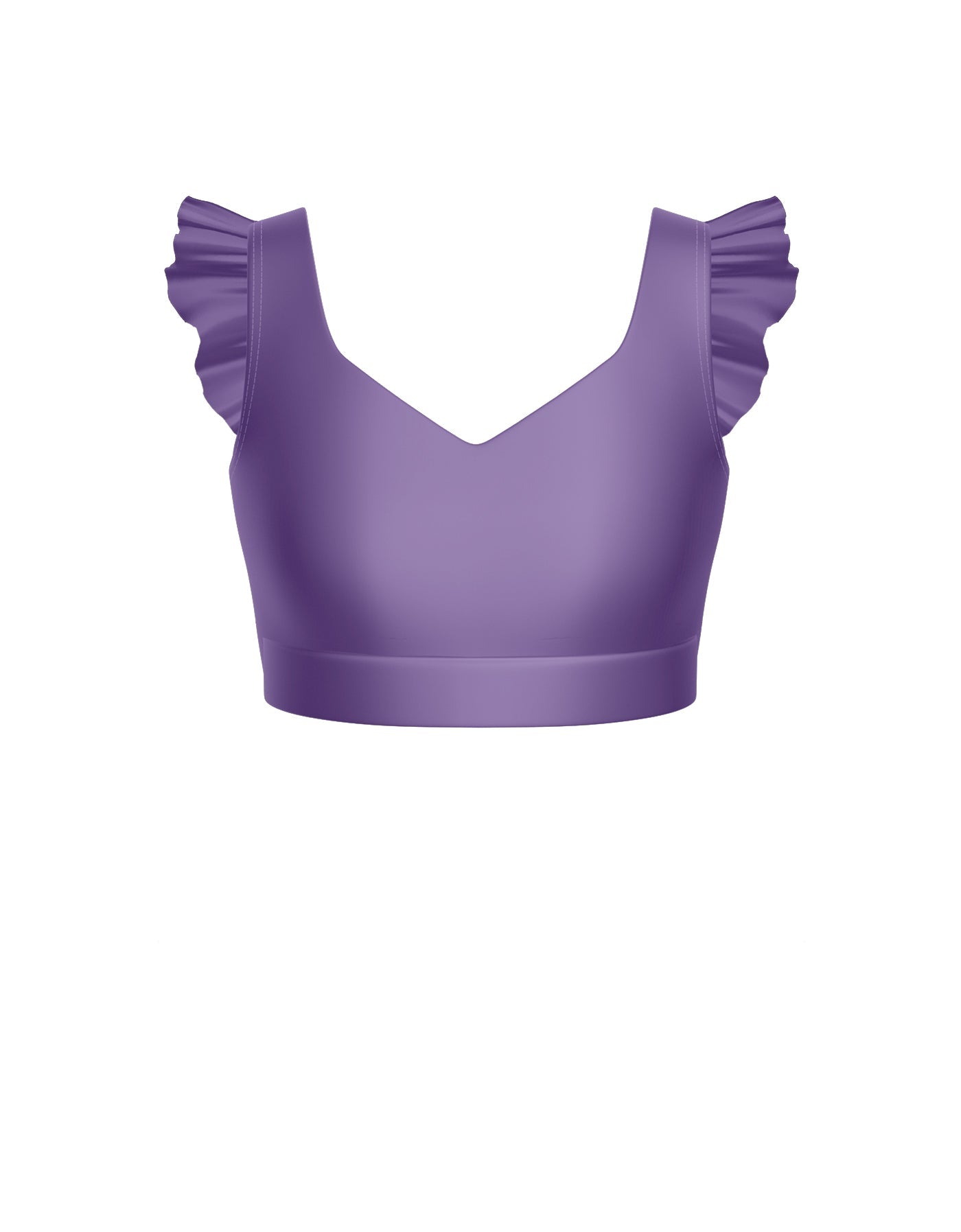 Solid Lycra Sweetheart Crop Top Gather Sleeve
