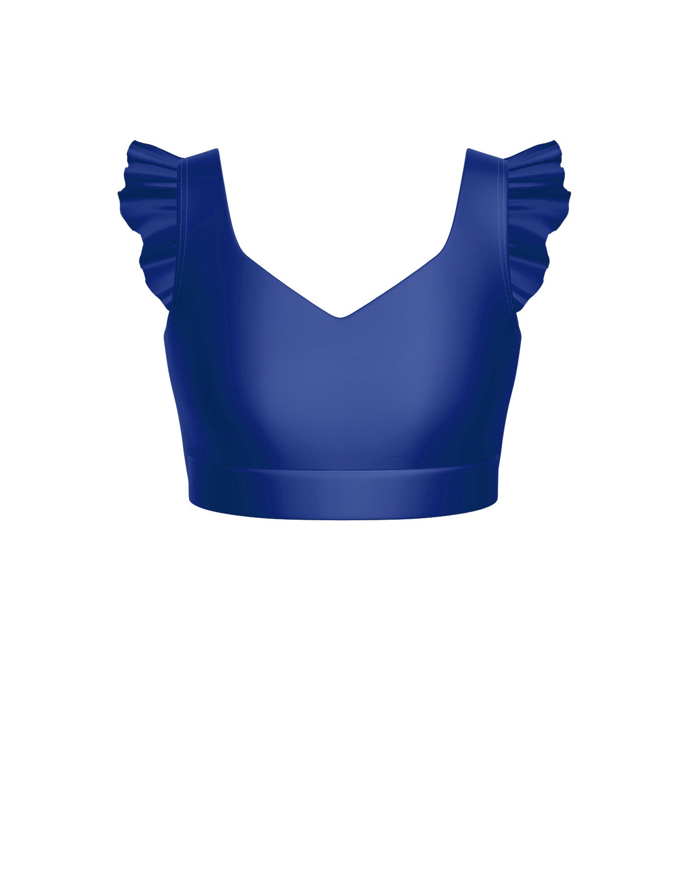Solid Lycra Sweetheart Crop Top Gather Sleeve