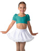 Solid Lycra Sweetheart Puff Sleeve Crop Top with Triangle Back