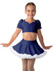 Solid Lycra Sweetheart Puff Sleeve Crop Top with Triangle Back and Ruffles