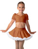 Solid Lycra Sweetheart Puff Sleeve Crop Top with Triangle Back and Ruffles