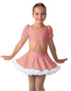 Solid Lycra Sweetheart Puff Sleeve Crop Top with Triangle Back and Ruffles