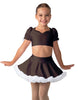 Solid Lycra Sweetheart Puff Sleeve Crop Top with Triangle Back and Ruffles