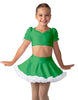 Solid Lycra Sweetheart Puff Sleeve Crop Top with Triangle Back and Ruffles