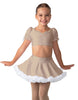Solid Lycra Sweetheart Puff Sleeve Crop Top with Triangle Back and Ruffles