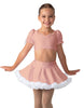 Solid Lycra Sweetheart Puff Sleeve Crop Top with Triangle Back and Ruffles