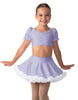 Solid Lycra Sweetheart Puff Sleeve Crop Top with Triangle Back and Ruffles