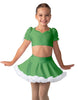 Solid Lycra Sweetheart Puff Sleeve Crop Top with Triangle Back and Ruffles