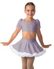 Solid Lycra Sweetheart Puff Sleeve Crop Top with Triangle Back and Ruffles