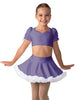 Solid Lycra Sweetheart Puff Sleeve Crop Top with Triangle Back and Ruffles