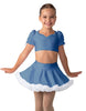 Solid Lycra Sweetheart Puff Sleeve Crop Top with Triangle Back and Ruffles